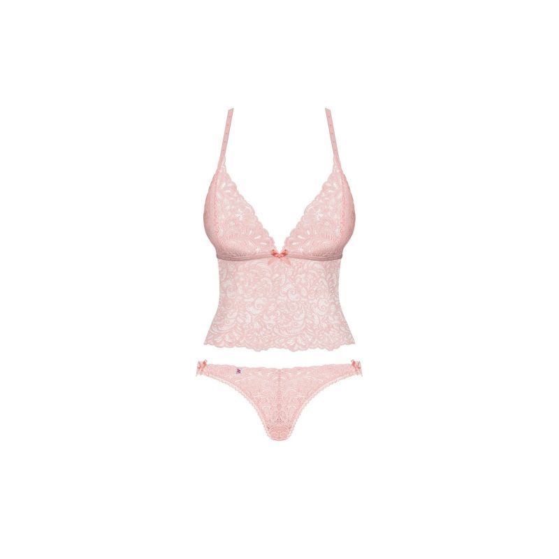 Delicanta Pink Lace Top and Panties Set for Sensual Comfort
