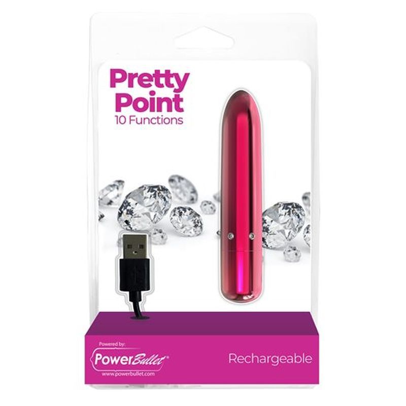Pretty Point 4in Power Bullet Pink Vibrator with 10 Functions