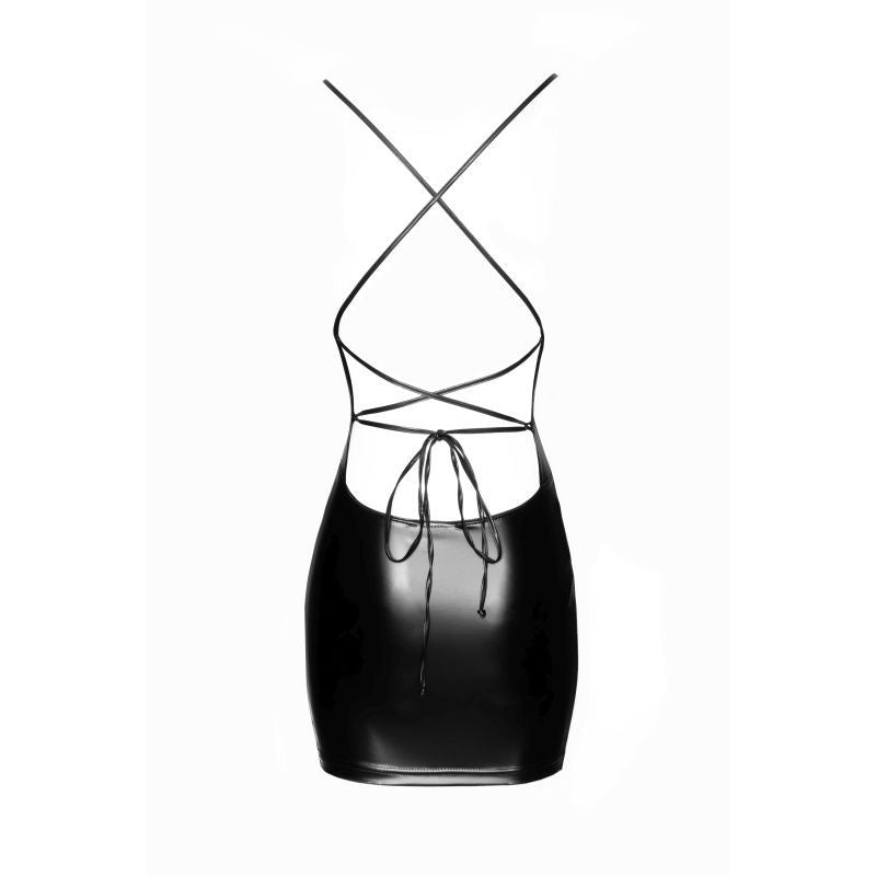 Power Wetlook Mini Dress With Lace Up Back