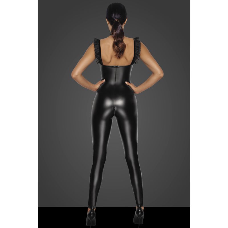 Power Wetlook Overall with Tulle Panel