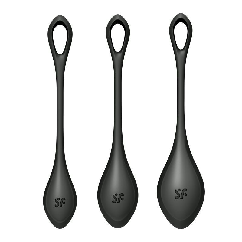 Satisfyer Yoni Power Balls 2 Black 3 Pc Set - Silicone