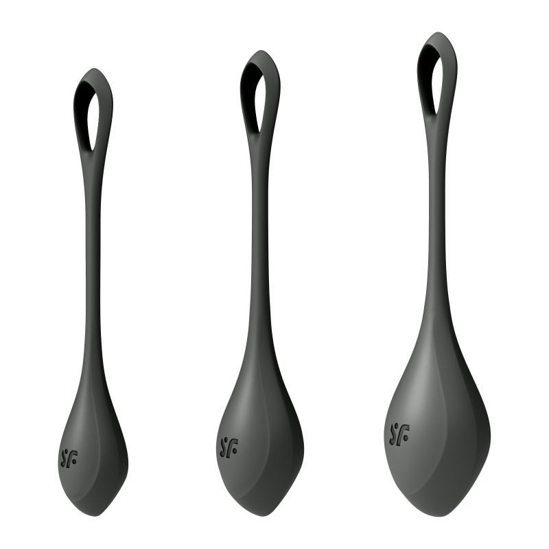 Satisfyer Yoni Power Balls 2 Black 3 Pc Set - Silicone
