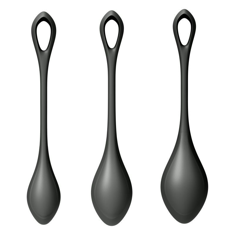 Satisfyer Yoni Power Balls 2 Black 3 Pc Set - Silicone