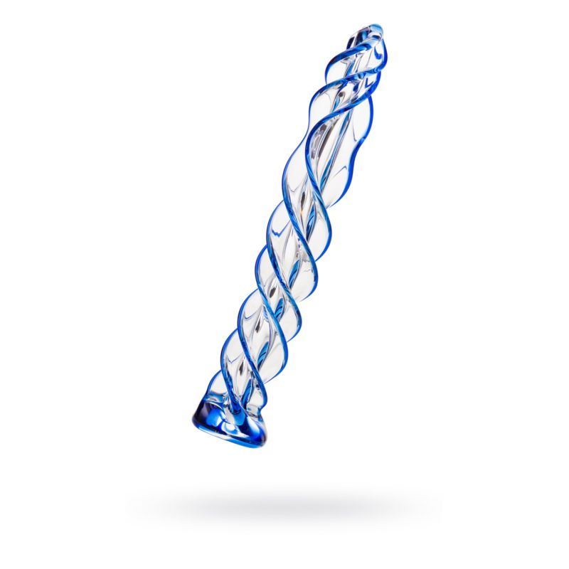 Sexus Glass Dildo Blue Helix 18.7 Centimeters