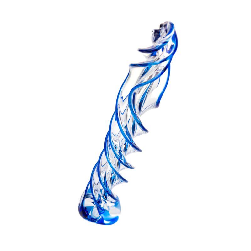 Sexus Glass Dildo Blue Helix 18.7 Centimeters
