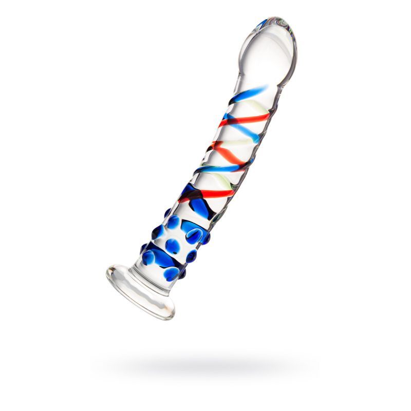 Sexus Glass Dildo with Blue Tip 18cm
