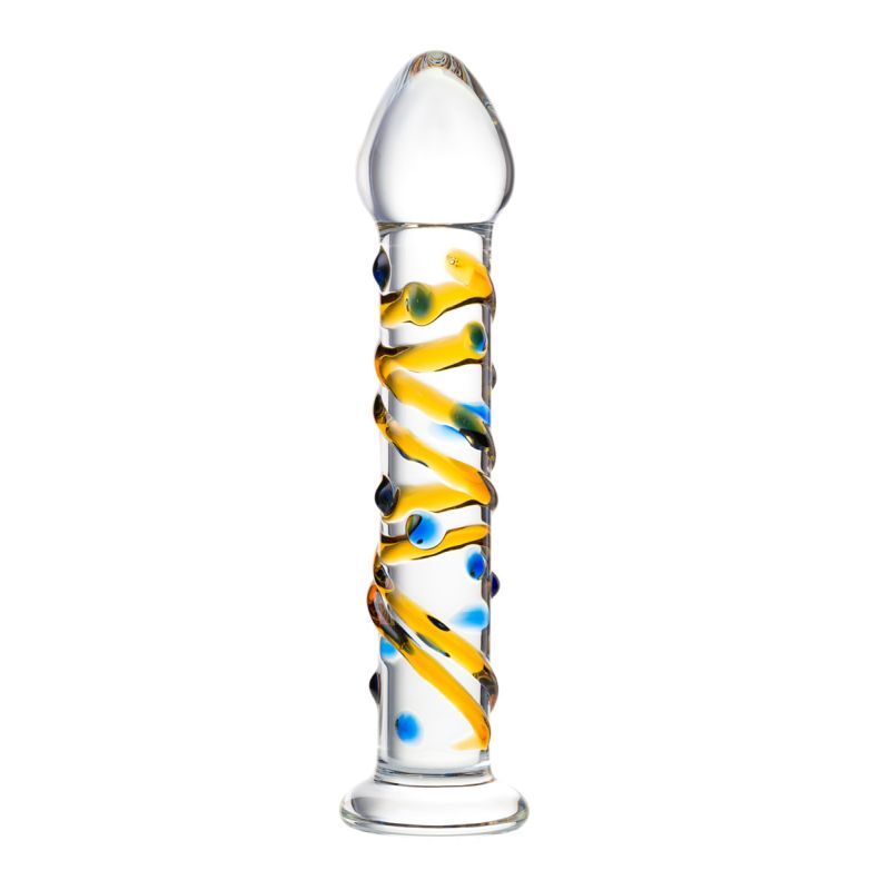 Sexus Glass Dildo Yellow 17.2 Centimeters Body Safe