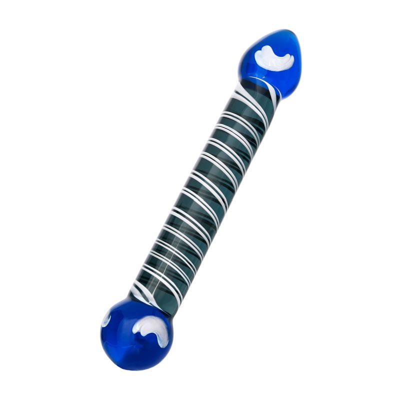 Sexus Glass Dildo Duo Blue 20cm Body Safe