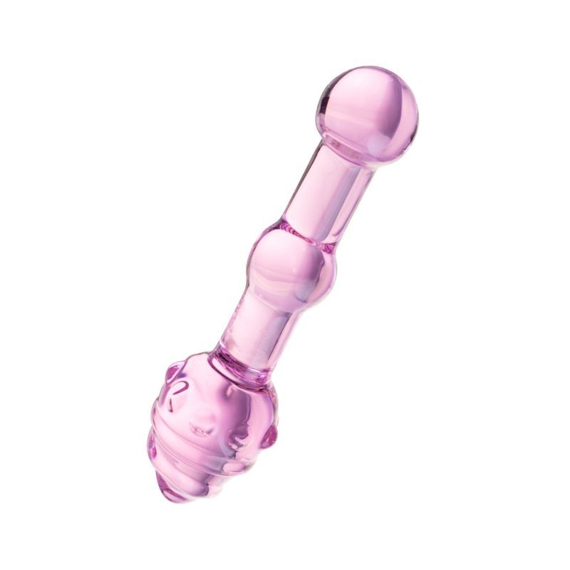 Sexus Glass Dildo Pink 17cm Elegant Design Body Safe