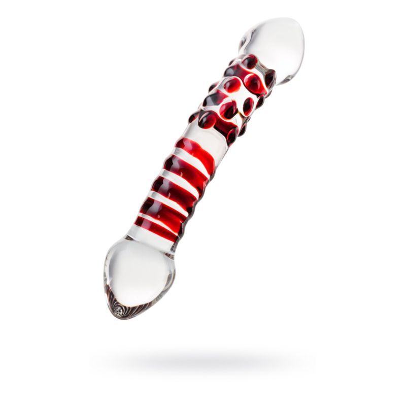 Sexus Glass Dildo Red Delight 19cm Elegant