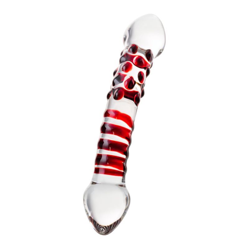 Sexus Glass Dildo Red Delight 19cm Elegant