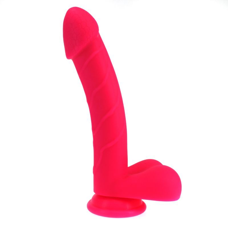 Realistic Pink Dildo with Balls 19cm Insertable Length