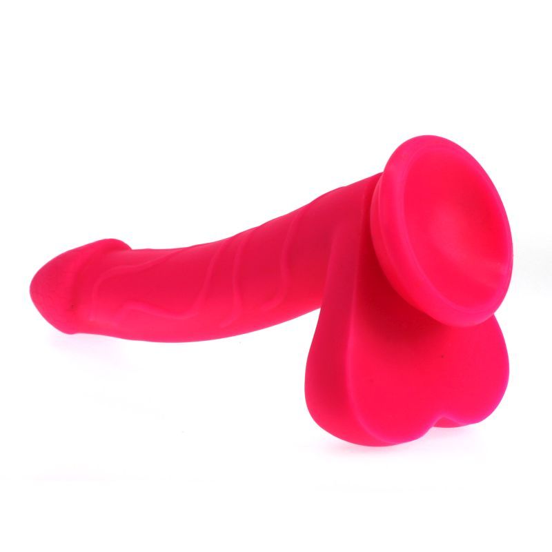 Realistic Pink Dildo with Balls 19cm Insertable Length