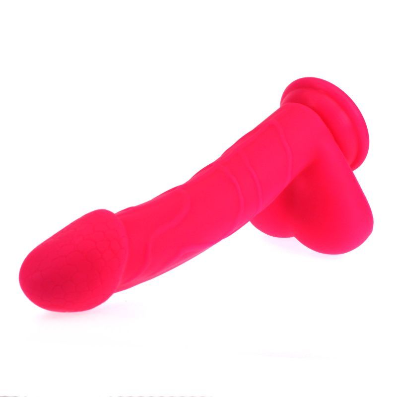 Realistic Pink Dildo with Balls 19cm Insertable Length