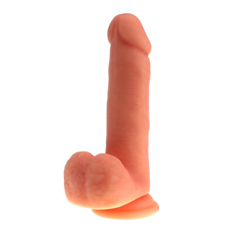 Thick Realistic Cock with Balls Flesh Silicone 16cm Dildo