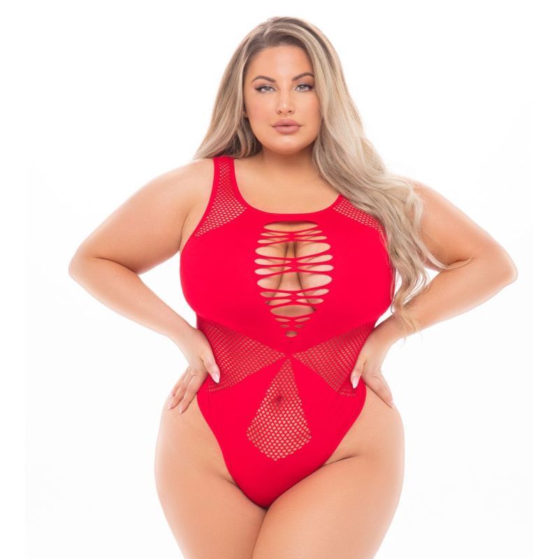 Duchess High Neck Red Bodysuit Queen Size