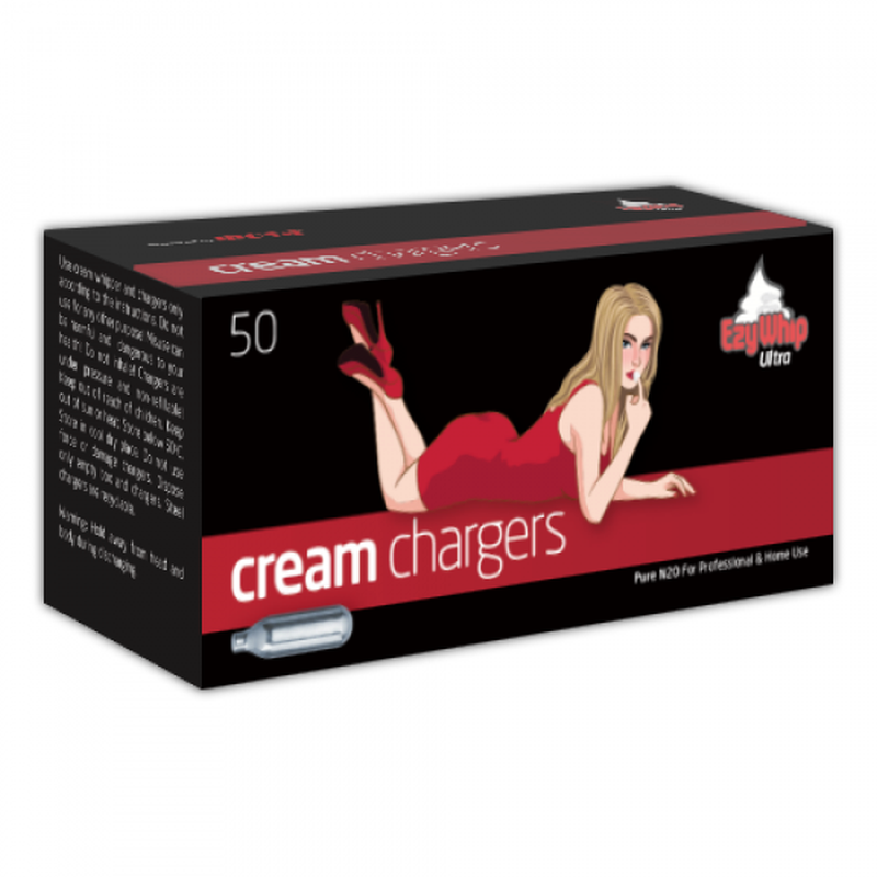 Ezywhip Ultra Cream N2O Chargers 8g 50 Pack for Culinary and Adult Fun