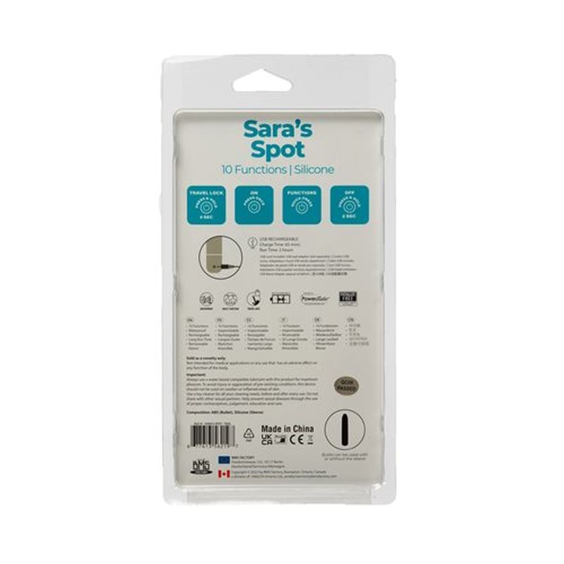 Power Bullet Sara’s Spot Vibrator Teal for G-Spot Pleasure