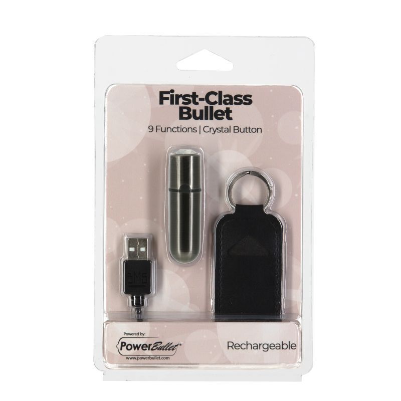 Power Bullet First Class 6cm Vibrator with Crystal Gun Metal Finish