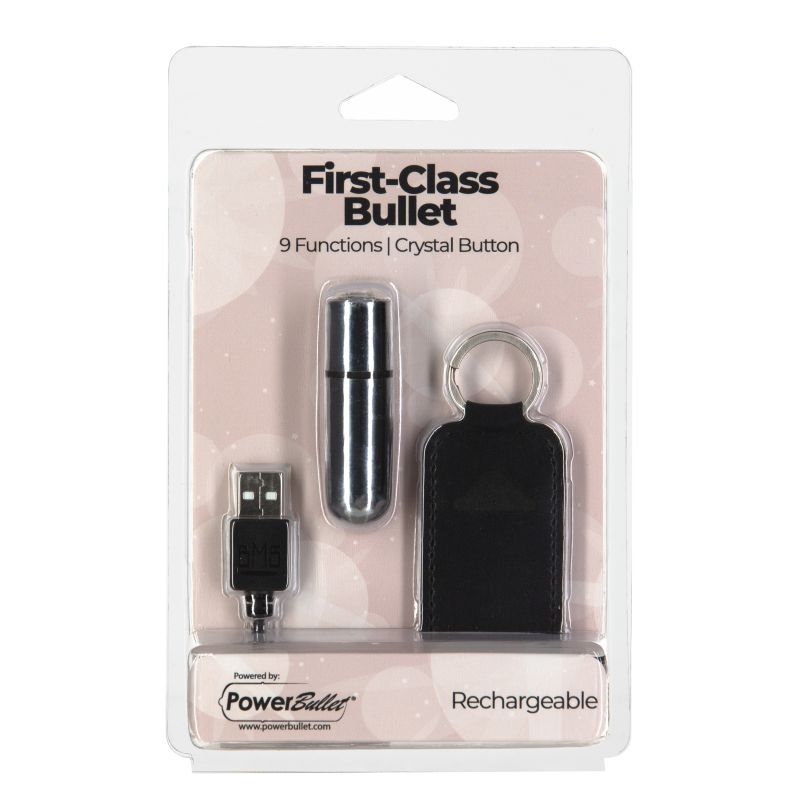 Power Bullet First Class 6cm Vibrator with Crystal Silver