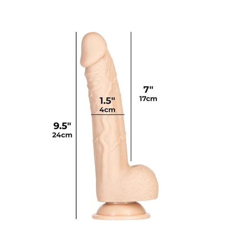Tristan 9 Inch Realistic Dong Beige Premium Silicone