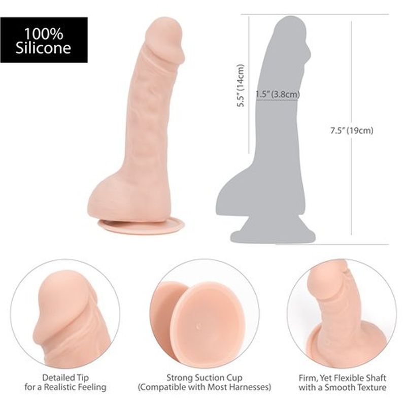 Brad 7.5in Dong Beige - Realistic Silicone Pleasure Tool
