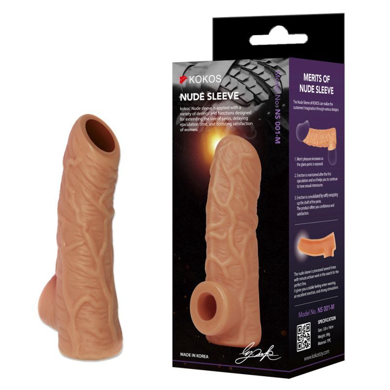 Nude Sleeve 10cm Shaft Soft Silicone Girth Enhancer