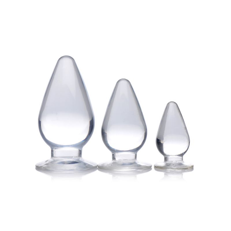 Triple Cones 3 Piece Set – Clear Graduated Anal Plugs