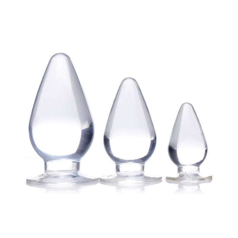 Triple Cones 3 Piece Set – Clear Graduated Anal Plugs