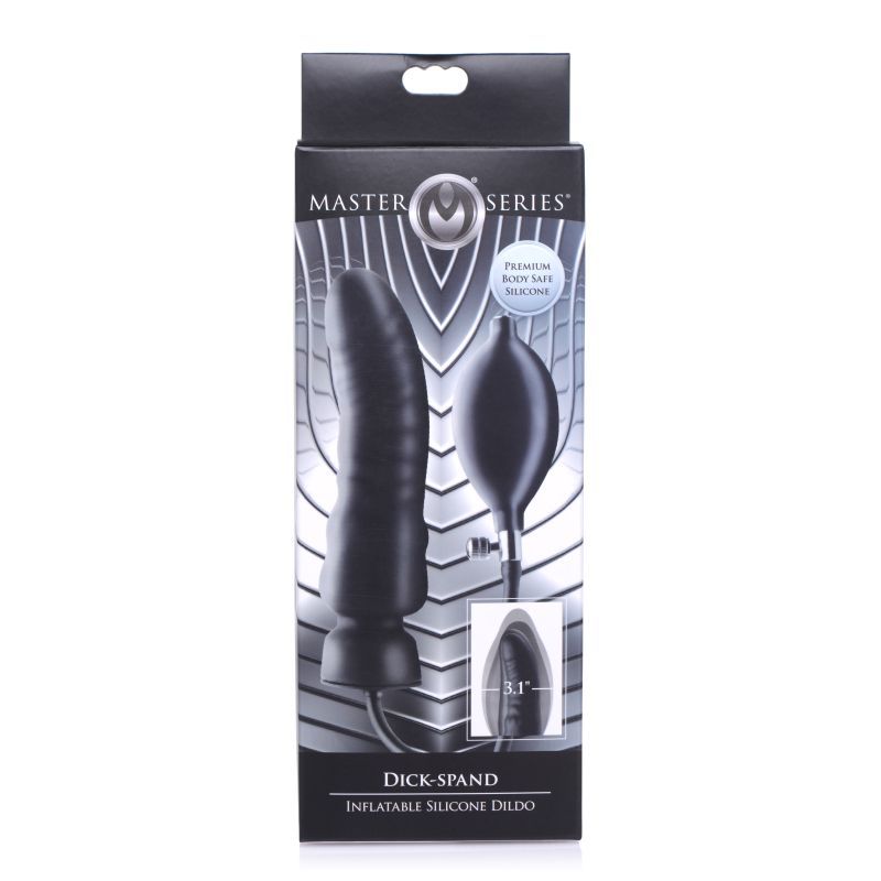 Dick Spand Inflatable Silicone Dildo (Black) – Up to 3.1" Dia Adjustable Shaft Dildo
