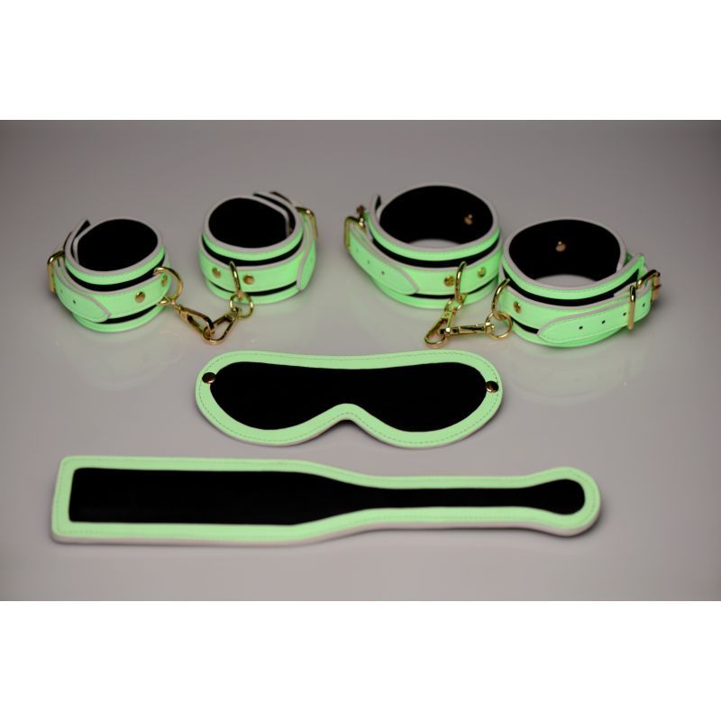 Kink In The Dark Glowing Bondage Set Fluorescent Green