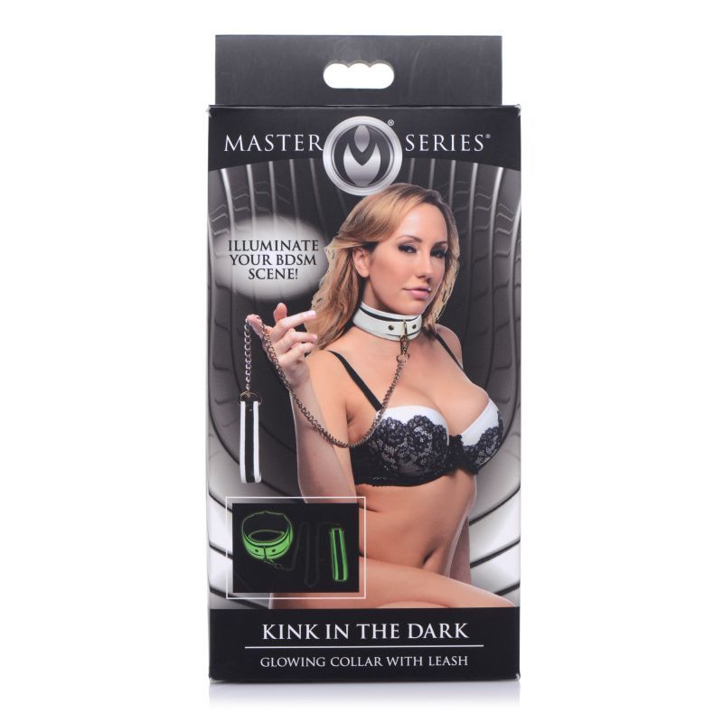 Kink in the Dark Glowing Collar and Lead Set Fluro Green