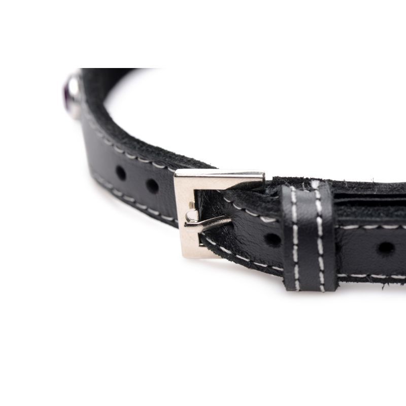Bling Vixen Leather Choker with Red Rhinestones