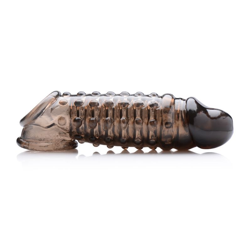 Penis Enhancer Sleeve 1.5in Smoke for Extra Length and Girth