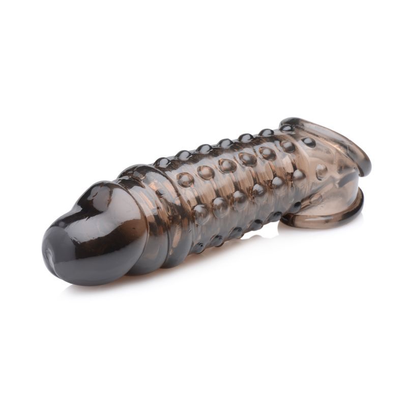 Penis Enhancer Sleeve 1.5in Smoke for Extra Length and Girth