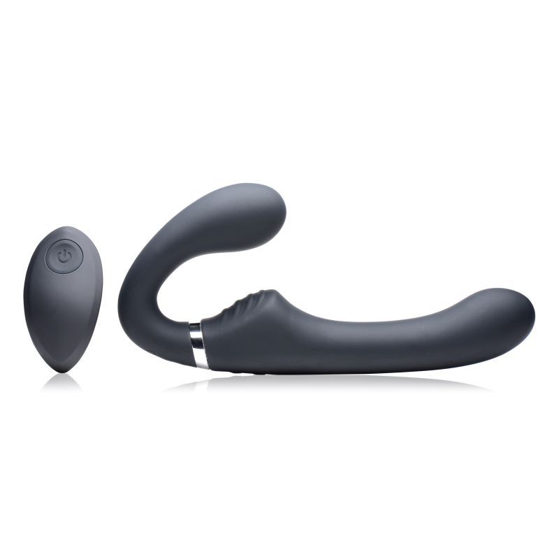 Mighty Rider 10X Strapless Strap-On Black with Remote Control