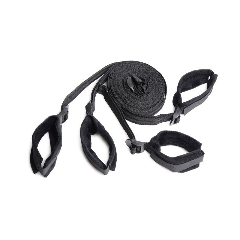 6-Piece Bed Restraint Bondage Kit Black