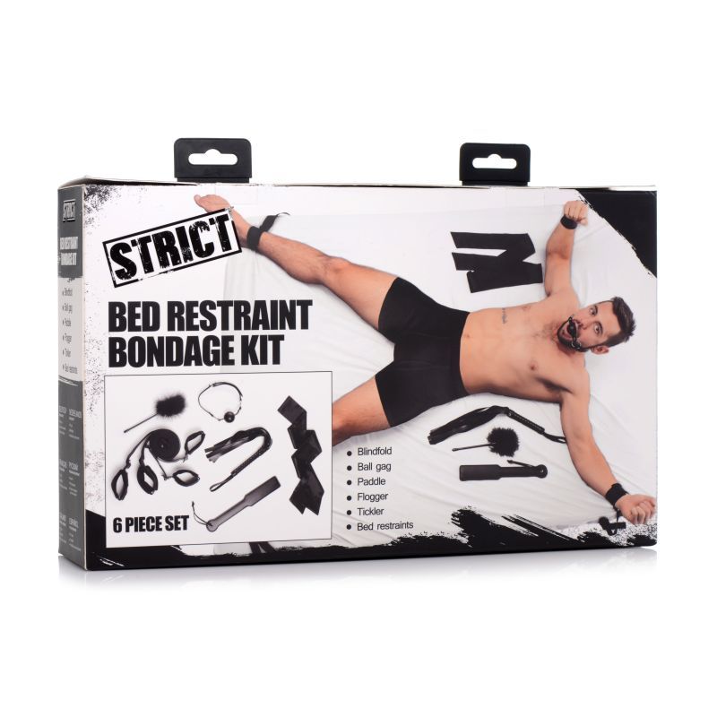 6-Piece Bed Restraint Bondage Kit Black