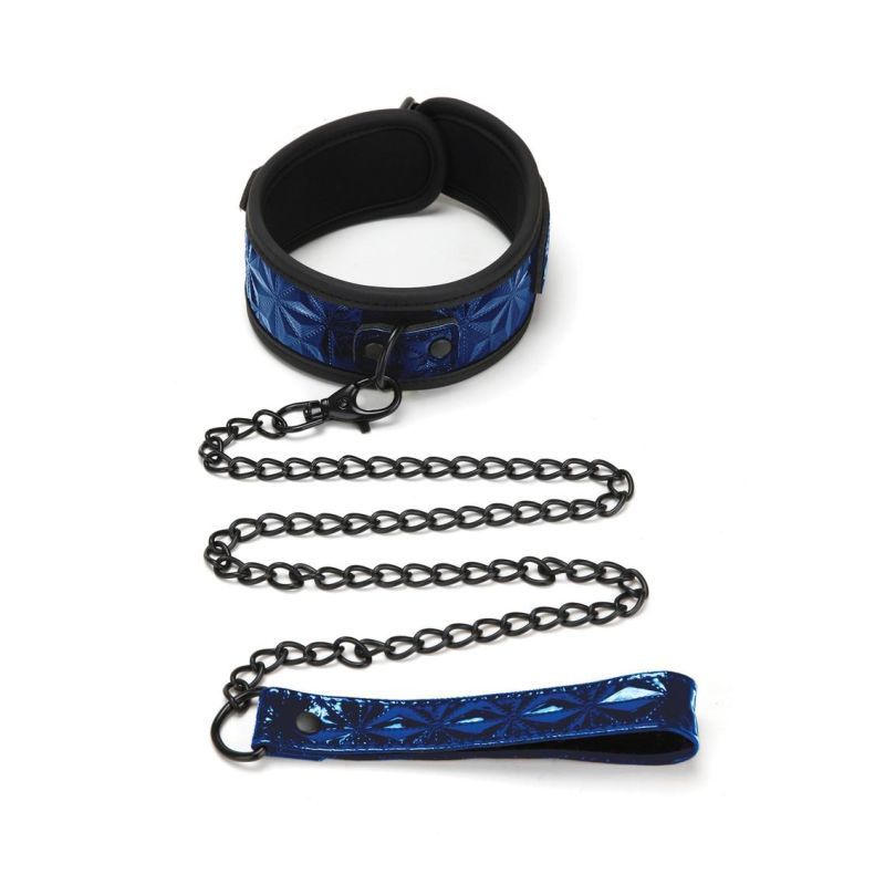 Whip Smart Diamond Collar and Leash Set in Blue