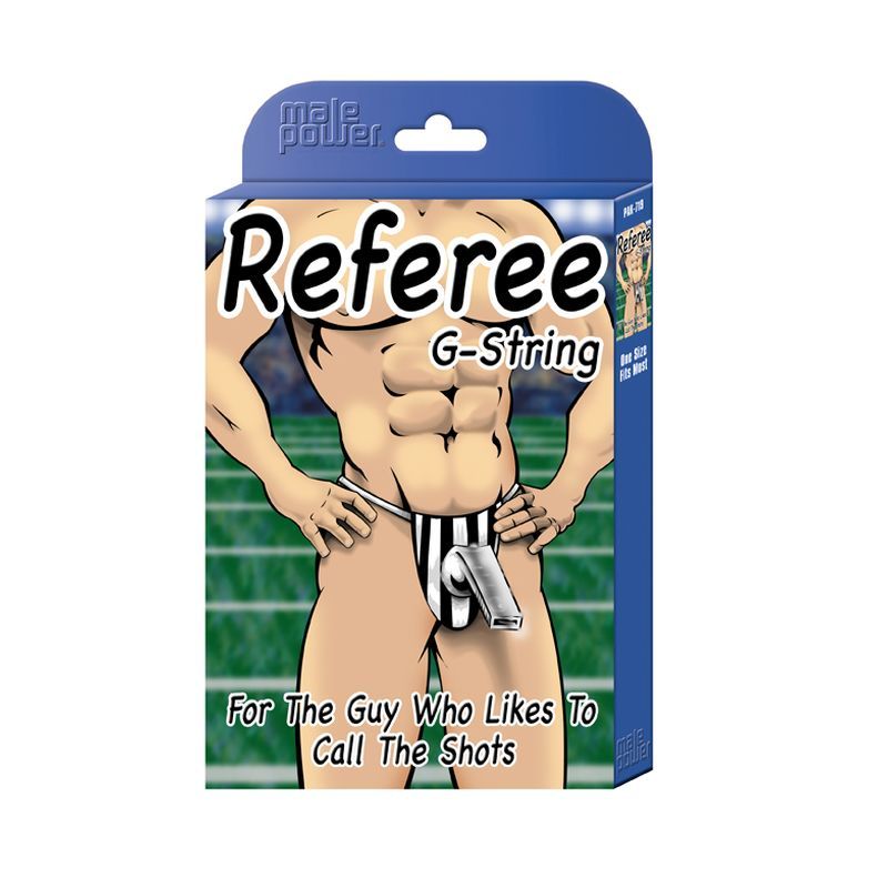 Referee Novelty G-String Black for Men by Male Power