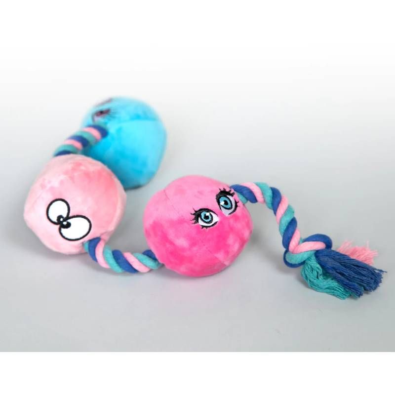 Scruffy Pet Toys Tug Buttons Plush Dog Toy for Active Play