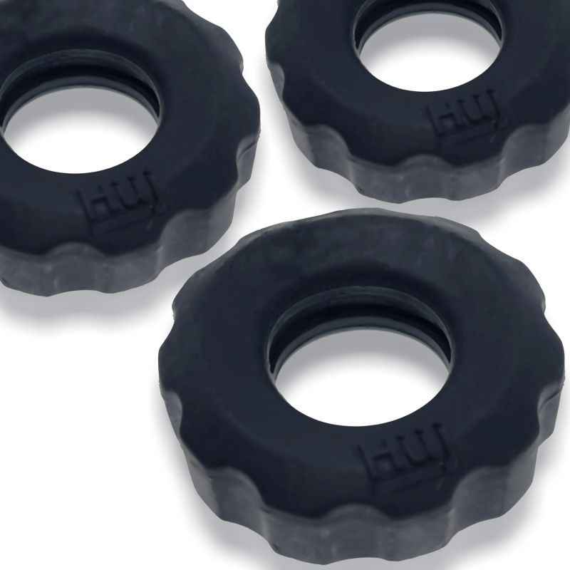 Super Hunkyjunk 3 Piece Cockrings Tar Ice for Enhanced Bulge and Firmness
