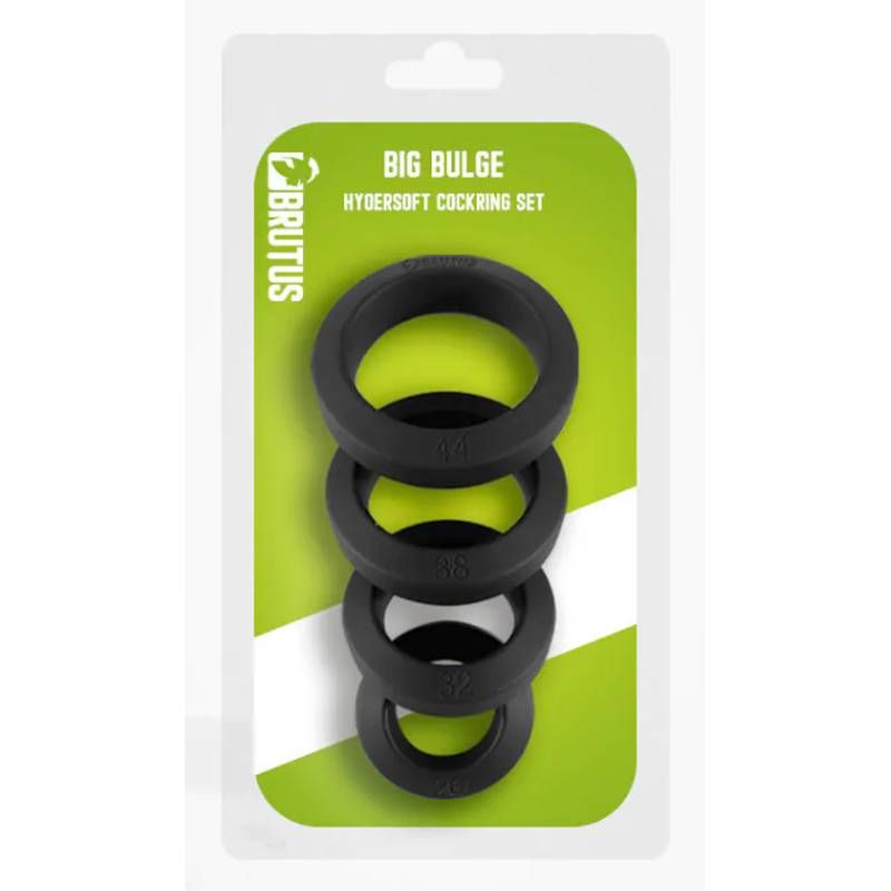 Brutus Big Bulge – Silicone Cock Ring Set of 4 with Various Inner Diameters