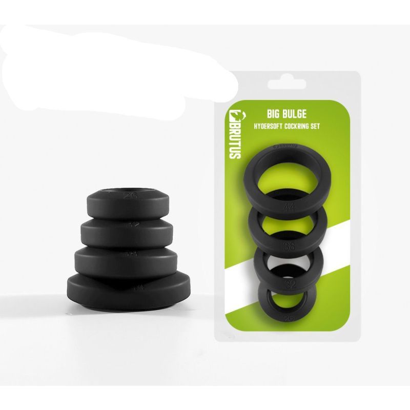 Brutus Big Bulge – Silicone Cock Ring Set of 4 with Various Inner Diameters
