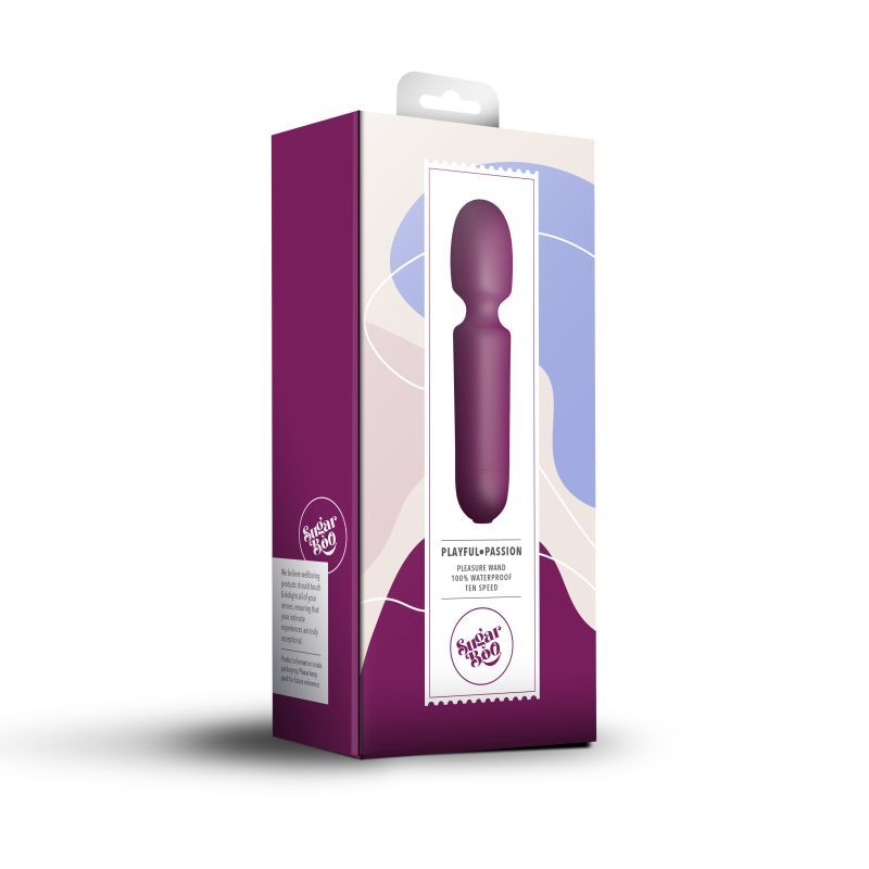 SugarBoo Playful Passion Wand Vibe Burgundy for Relaxation