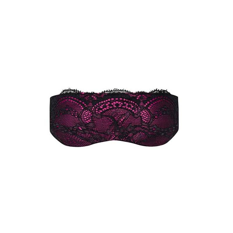 Roseberry Silky Eye Mask with Lace Adornments