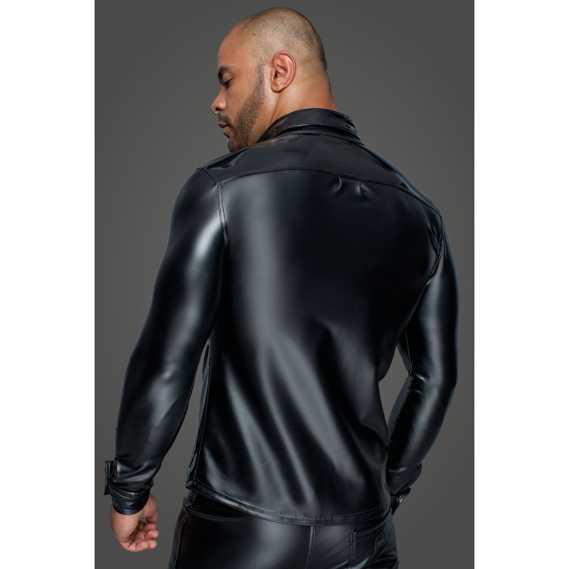Powerwetlook PVC Long Sleeved Button Placket Shirt