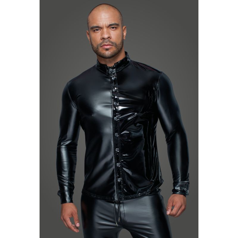 Powerwetlook PVC Long Sleeved Button Placket Shirt