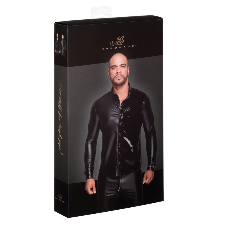 Powerwetlook PVC Long Sleeved Button Placket Shirt