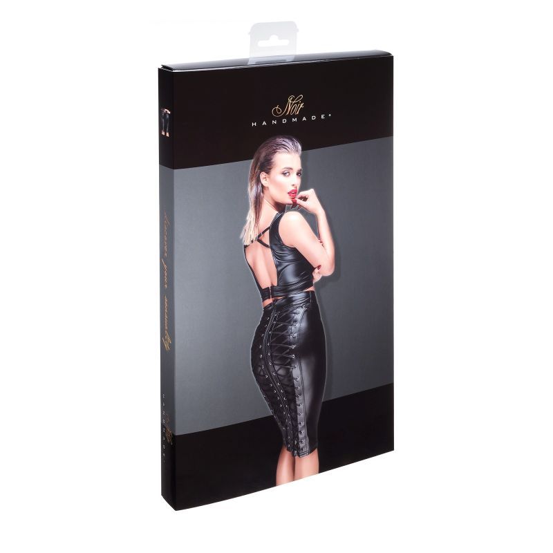 Power Wetlook Pencil Skirt with Long Zipper